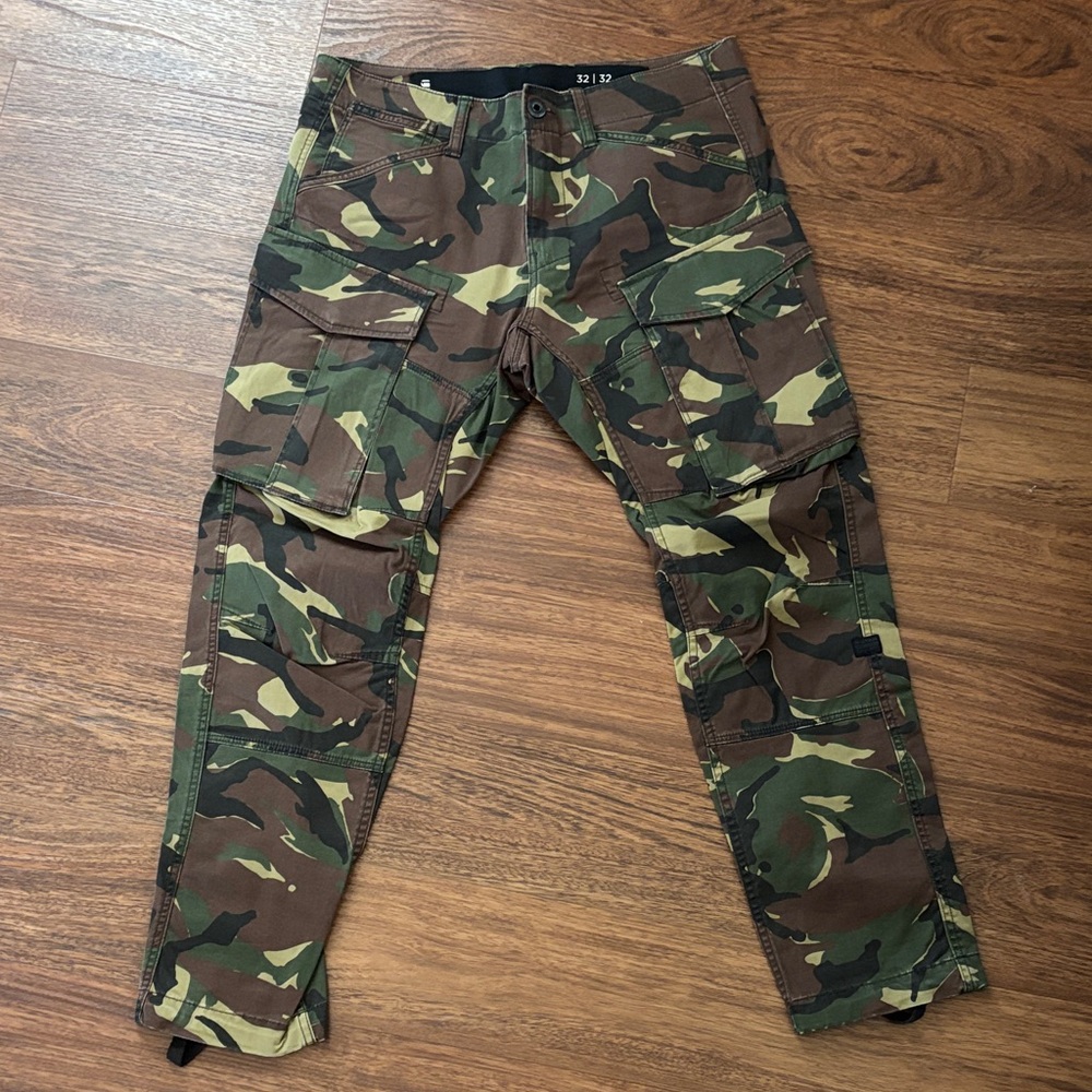 G-Star Men's Green Camouflage Cargo Pants